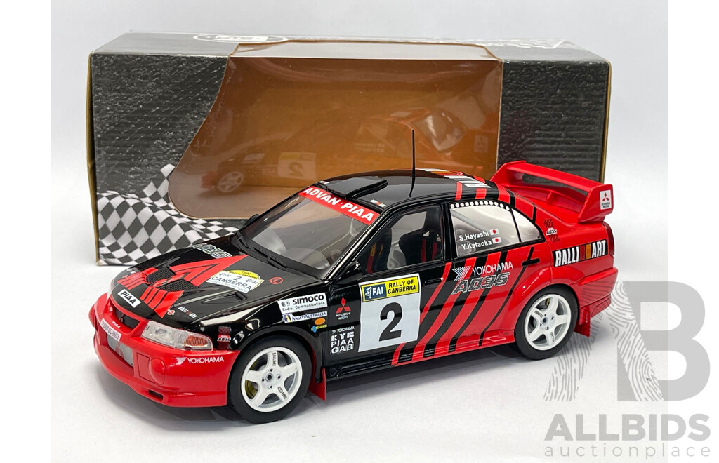 Triple 9 1999 Mitsubishi Lancer Evo VI Rally of Canberra Winner 1:18 Scale - New