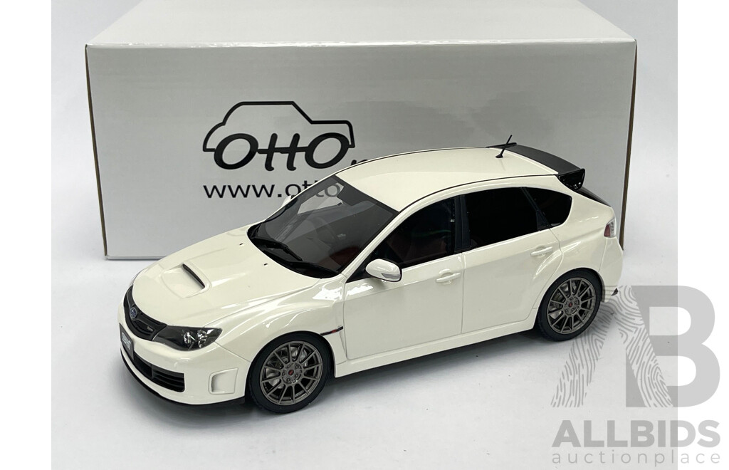 Ottomobile 2010 Subaru Impreza R205 STI WRX Hatch Pure White Pearl OT745  - 1:18 Scale Model Car - New