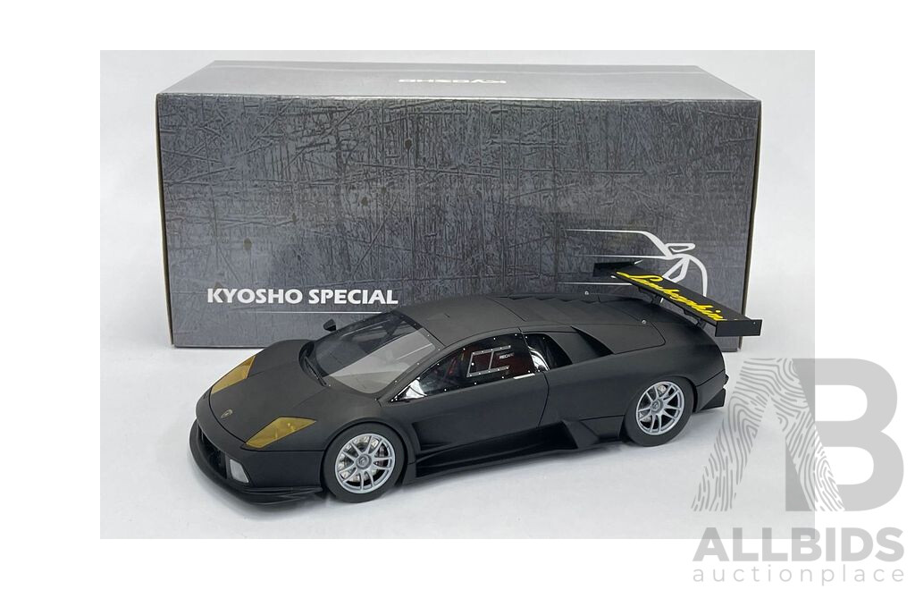 Kyosho Lamborghini Murcielago R-GT Matte Black 1:18 Scale Model Car - New