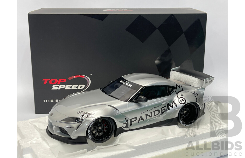 Top Speed Models TSM Toyota Supra GR Pandem V1.0 Silver 1:18 Scale Model Car - New