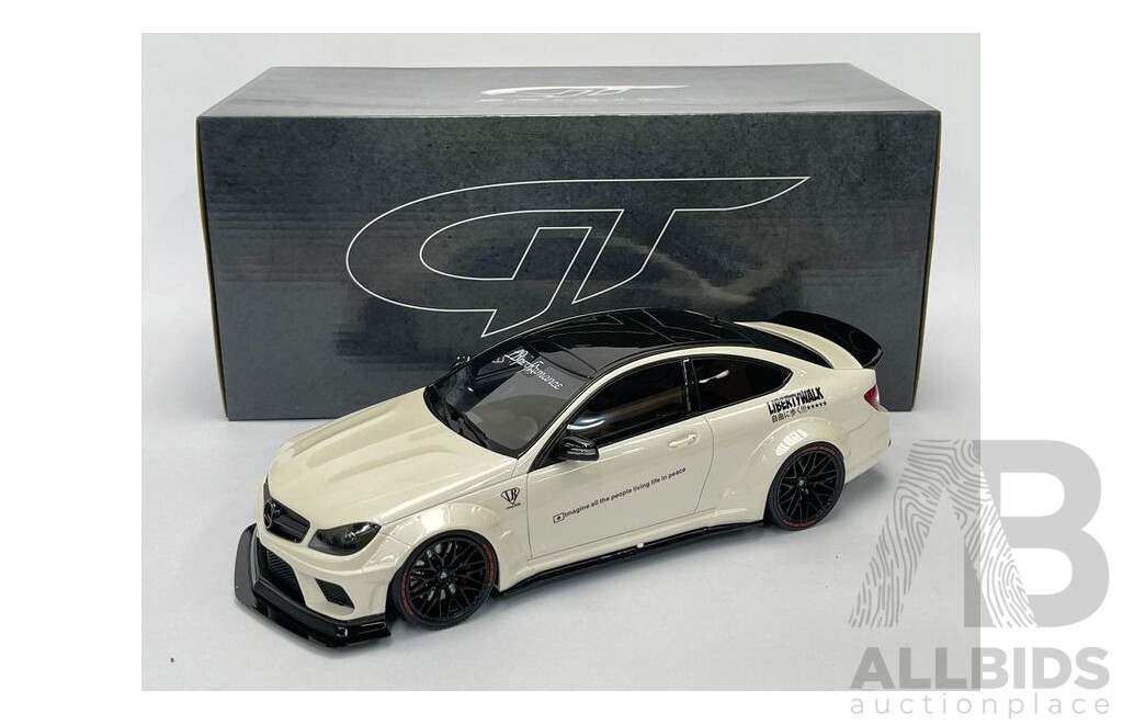 GT Spirit Mercedes Benz C63 AMG Coupe LB Works Widebody White KJ023 1:18 Scale Model Car