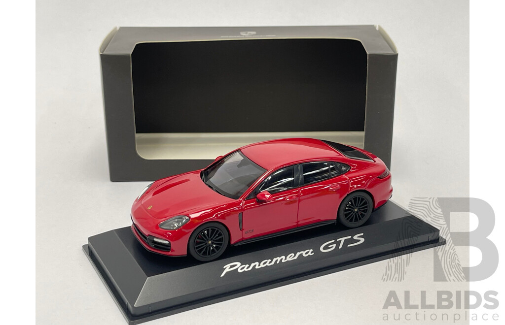 Genuine Porsche 2016 Porsche Panamera GTS Carmine Red 1:43 Scale by Herpa - New