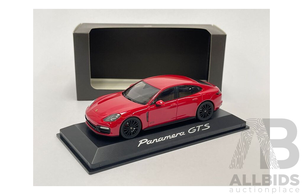 Genuine Porsche 2016 Porsche Panamera GTS Carmine Red 1:43 Scale by Herpa - New