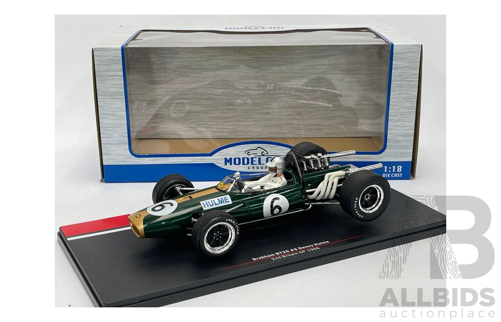 Model Car Group 1966 Brabham BT20 #6 2nd Great Britain GP Formula 1 Denis Hulme 1:18 - New