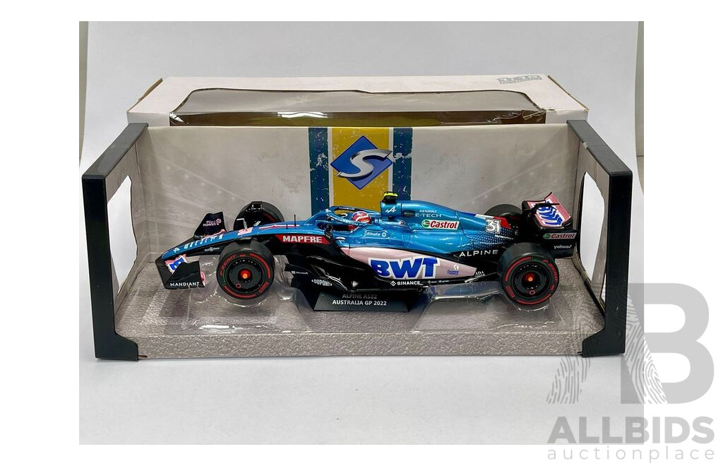 Solido 2022 Alpine A522 Esteban Ocon #31 Australian GP Formula 1 1:18 Scale Model Car - New