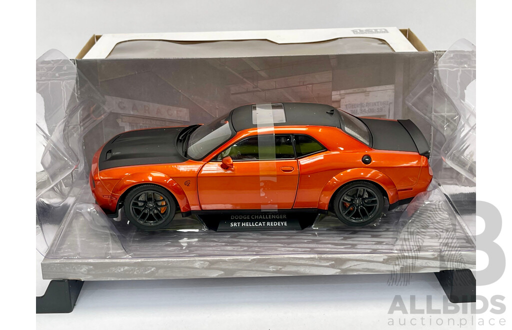 Solido 2020 Dodge Challenger SRT Hellcat Widebody Orange Metallic 1:18 Scale Model Car - New