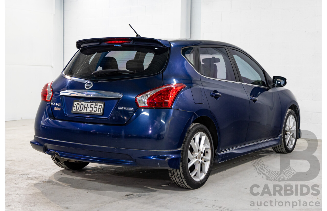 8/2015 Nissan Pulsar SSS C12 SERIES 2 5d Hatchback Deep Sapphire Metallic Turbo 1.6L