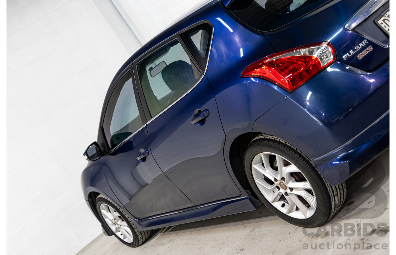 8/2015 Nissan Pulsar SSS C12 SERIES 2 5d Hatchback Deep Sapphire Metallic Turbo 1.6L