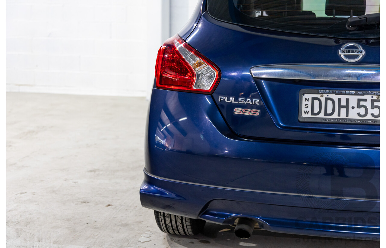 8/2015 Nissan Pulsar SSS C12 SERIES 2 5d Hatchback Deep Sapphire Metallic Turbo 1.6L