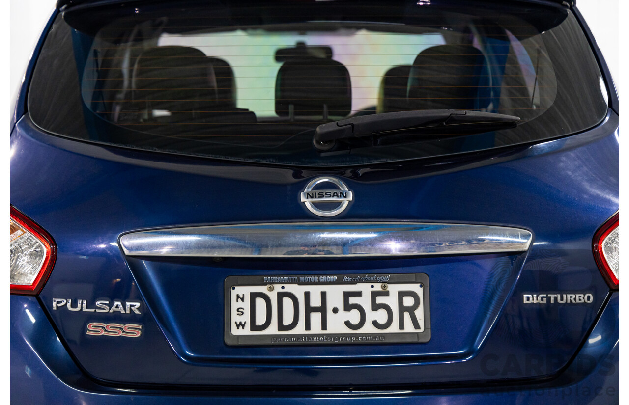 8/2015 Nissan Pulsar SSS C12 SERIES 2 5d Hatchback Deep Sapphire Metallic Turbo 1.6L