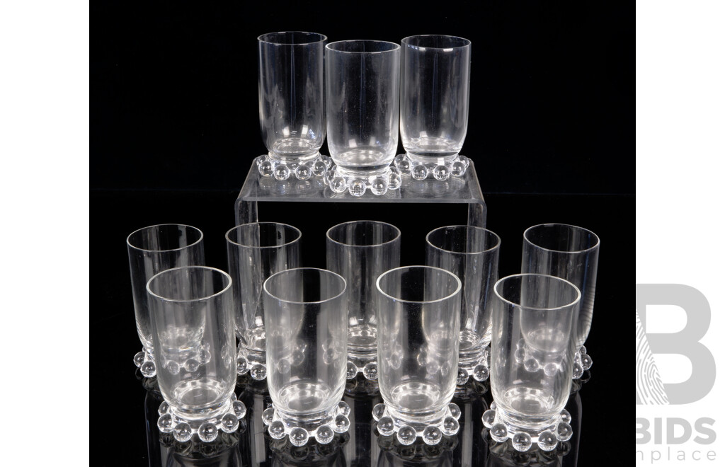 Set 12 Vintage American Ohio Candlewick Glass Tumblers