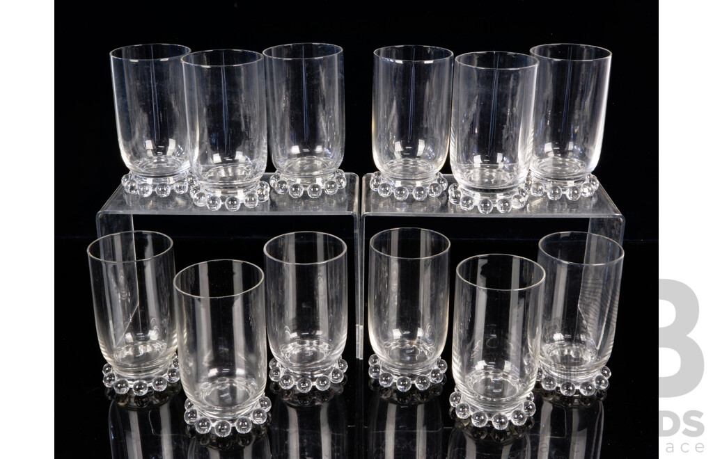 Set 12 Vintage American Ohio Candlewick Glass Tumblers