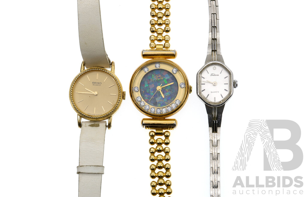 Collection of Vintage Ladies Watches Including Seiko, Felicia & Ardis Opal Face Watch