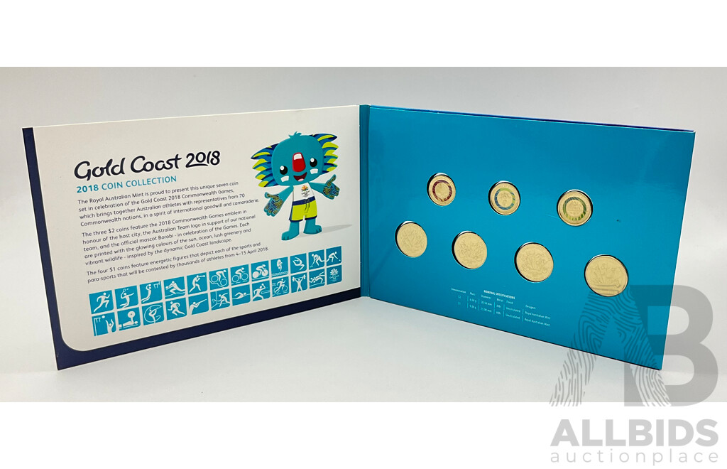 Australian 2018 One and Two Dollar Commemorative Commonwealth Games Set