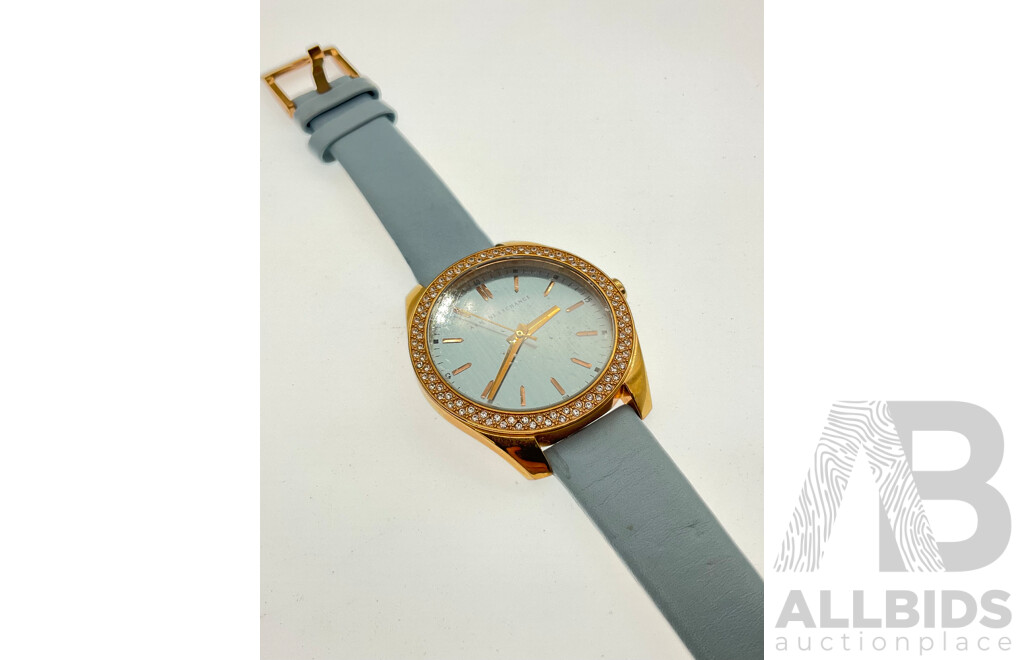 Armani Exchange AX5522 Ladies Watch in Rose Gold Tone and Baby Blue