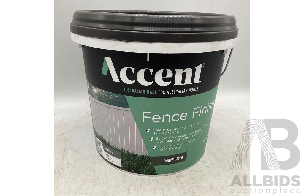 ACCENT Fence Finish Water Based Charcoal 4L