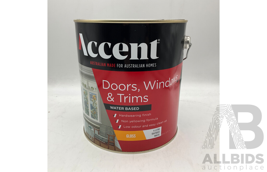 ACCENT Doors, Windows & Trims Gloss White 4L