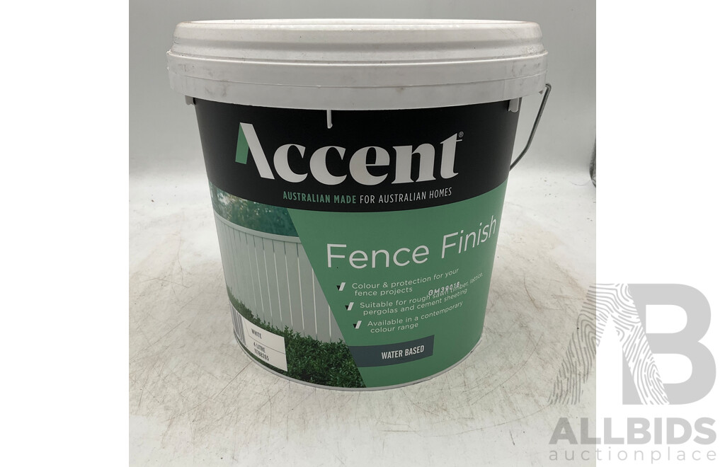 ACCENT Fence Finish Water Based White 4L