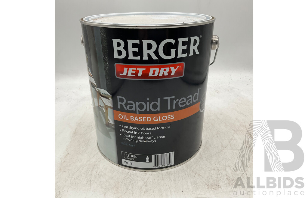 BERGER Rapid Tread Oil Based Gloss White 4L