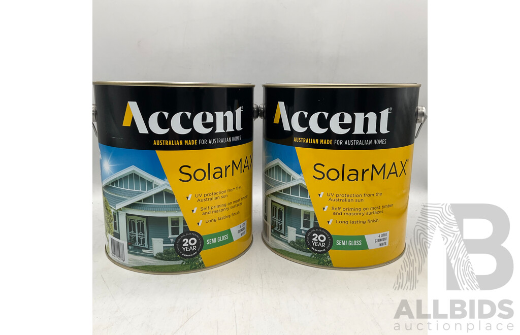 ACCENT SolarMAX Semi Gloss White 4L - Lot of 2