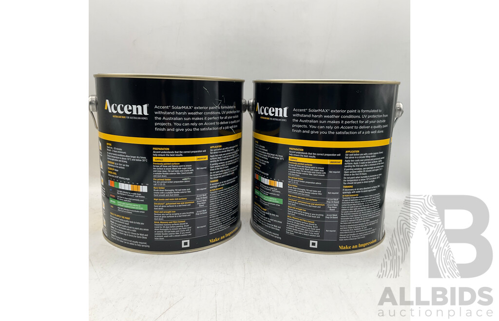 ACCENT SolarMAX Semi Gloss White 4L - Lot of 2