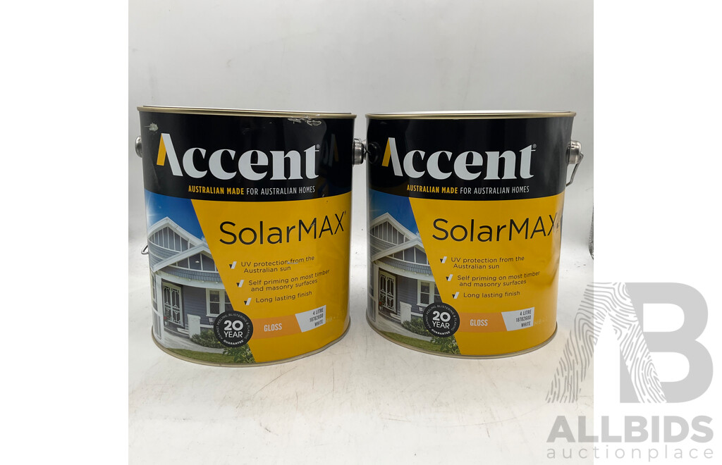 ACCENT SolarMAX Gloss White 4L - Lot of 2