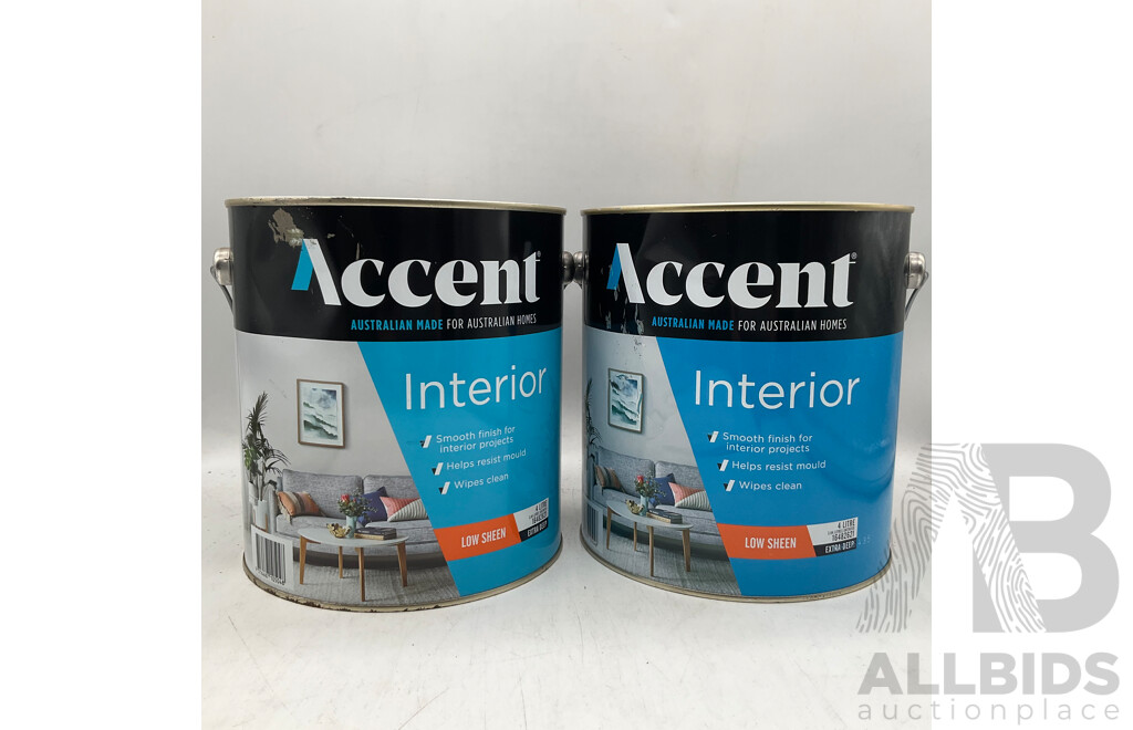 ACCENT Interior Low Sheen Extra Deep 4L - Lot of 2