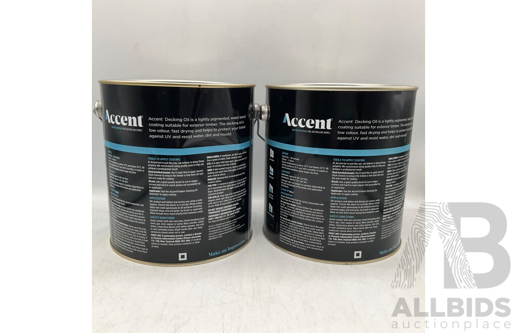 ACCENT Water Based Decking Oil Merbau 4L - Lot of 2