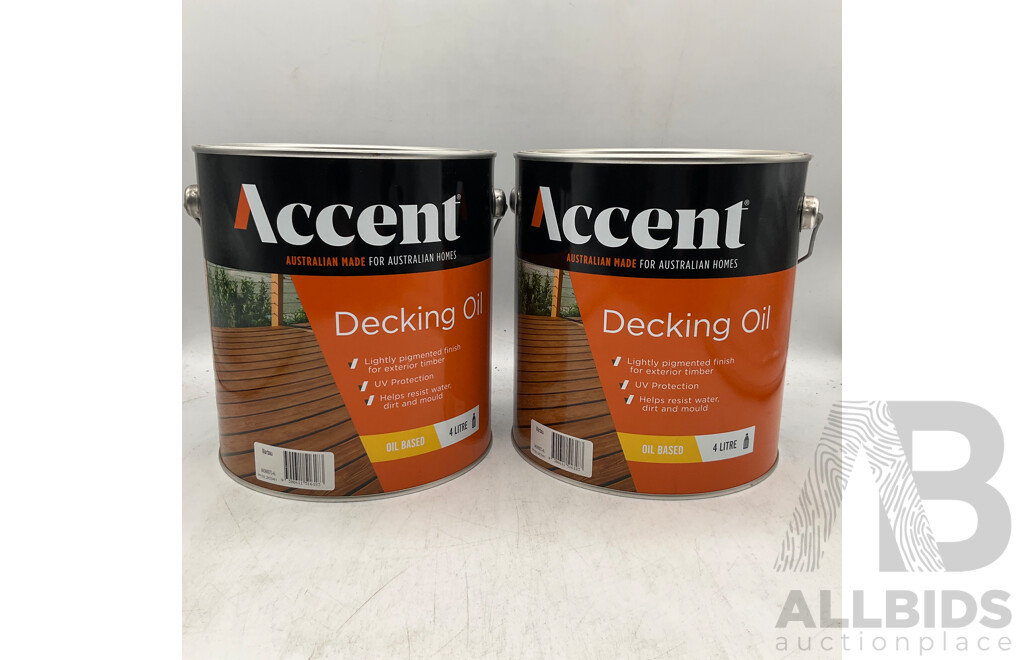 ACCENT Oil Based Decking Oil Merbau 4L - Lot of 2