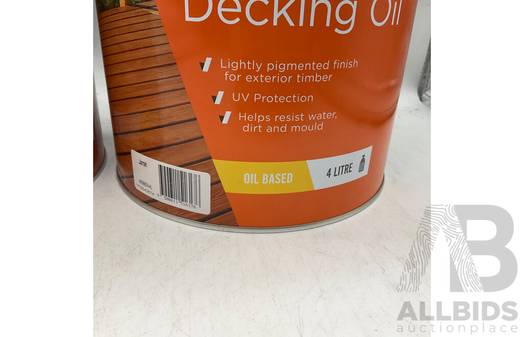 ACCENT Oil Based Decking Oil Jarrah 4L - Lot of 2