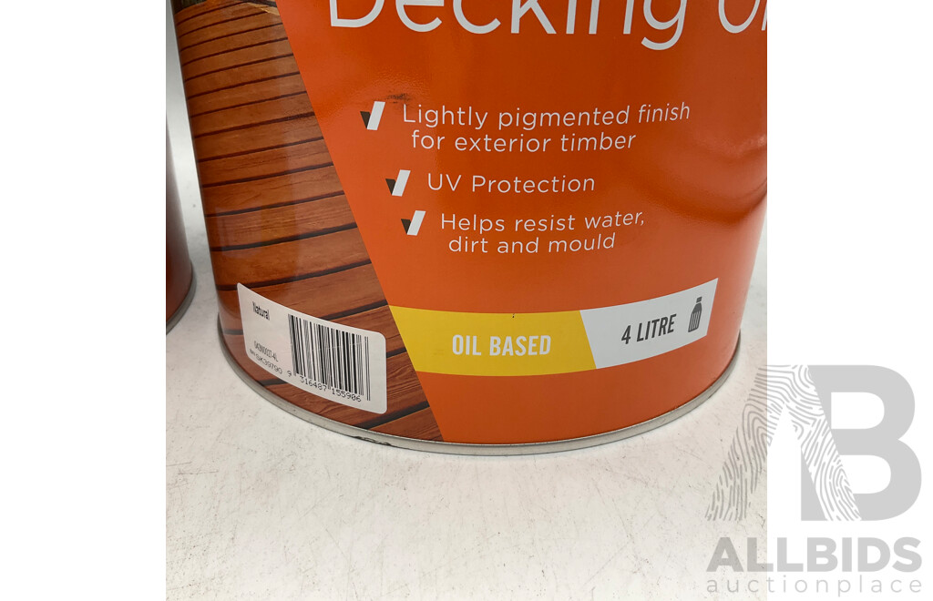 ACCENT Oil Based Decking Oil Netural 4L - Lot of 2