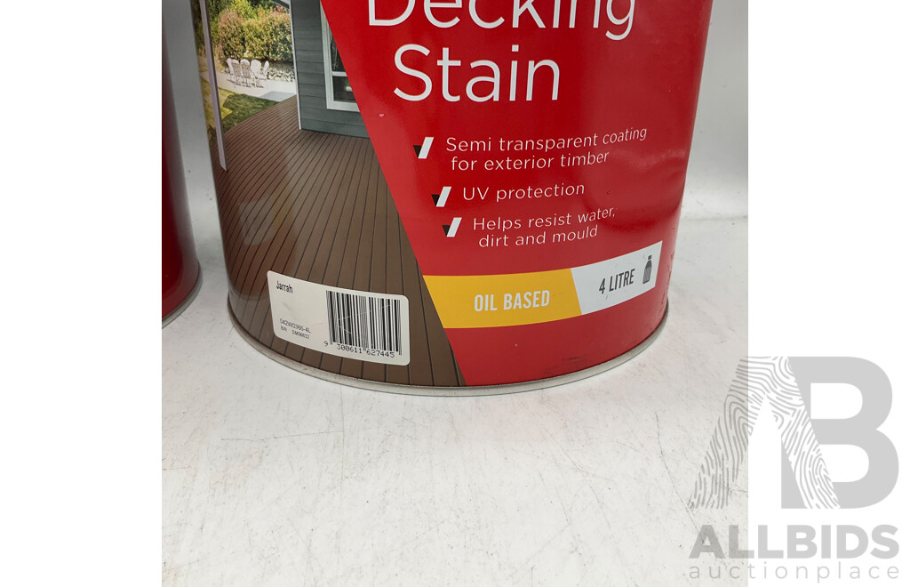 ACCENT Oil Based Decking Stain Jarrah 4L - Lot of 2