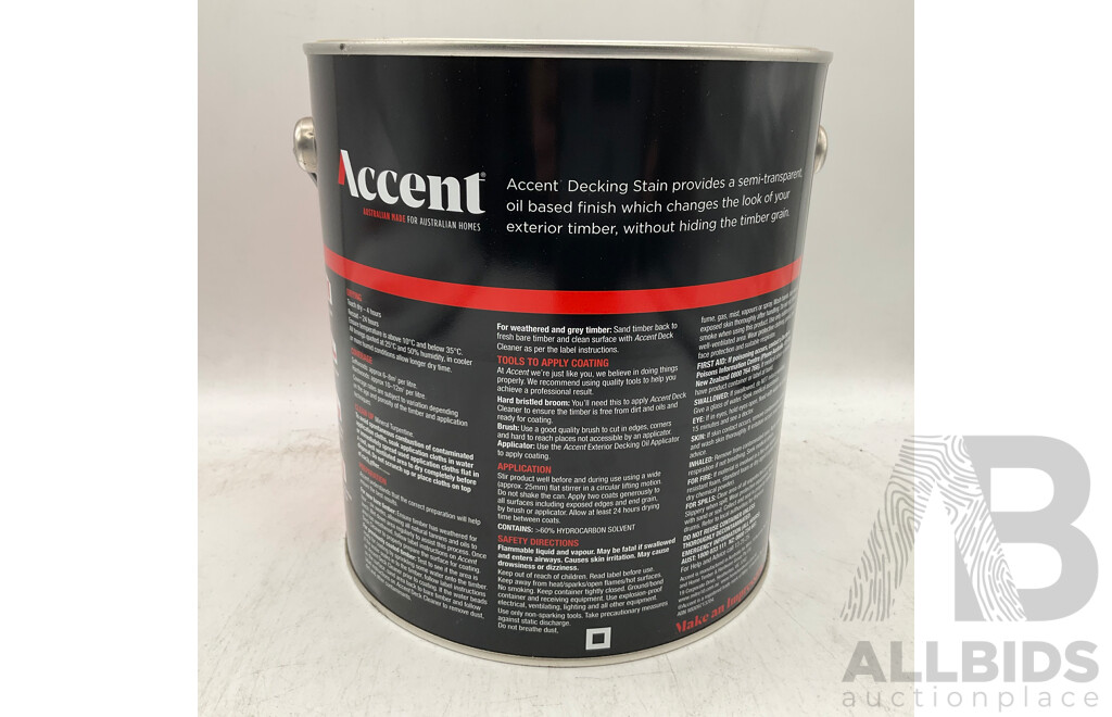 ACCENT Oil Based Decking Stain Merbau 4L