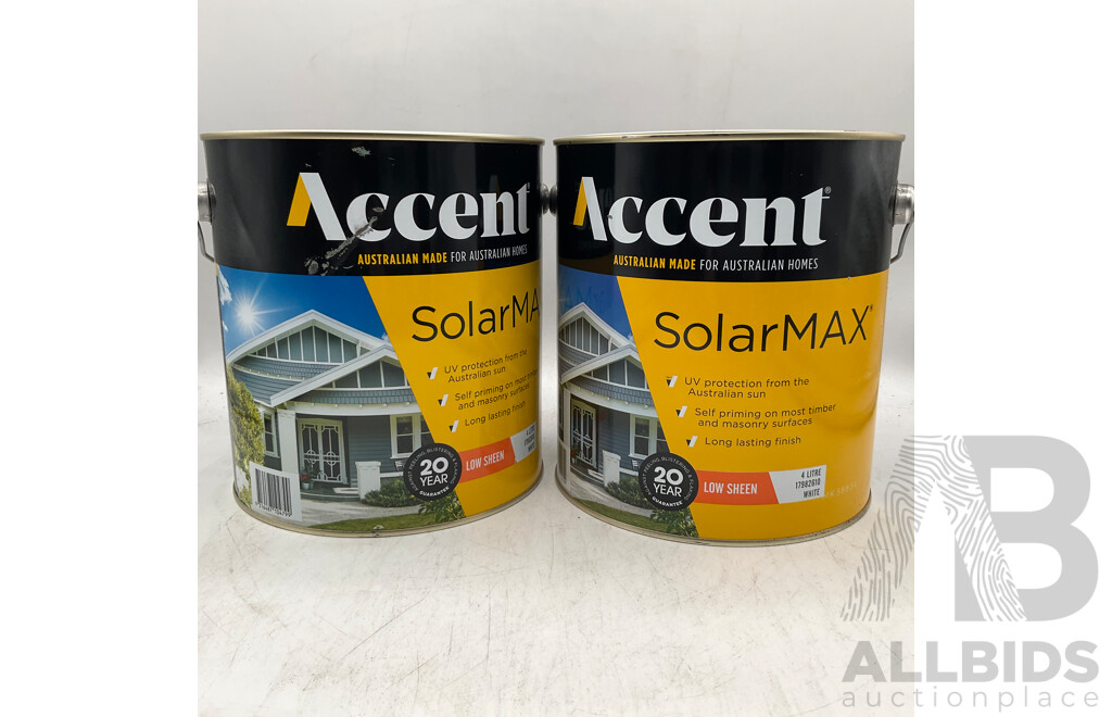 ACCENT SolarMAX Low Sheen White 4L - Lot of 2