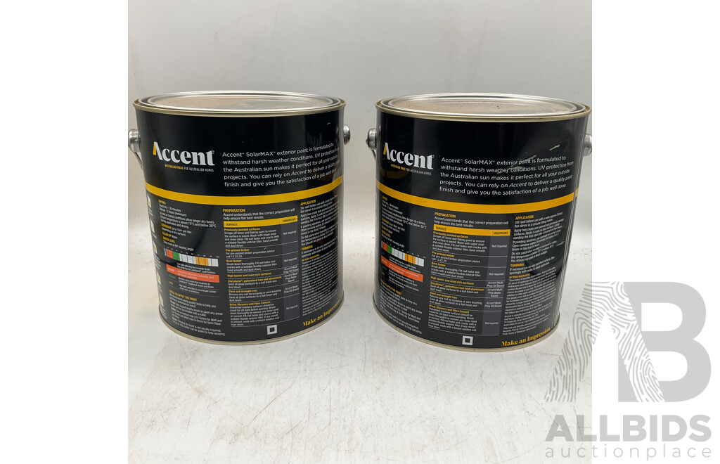 ACCENT SolarMAX Low Sheen White 4L - Lot of 2