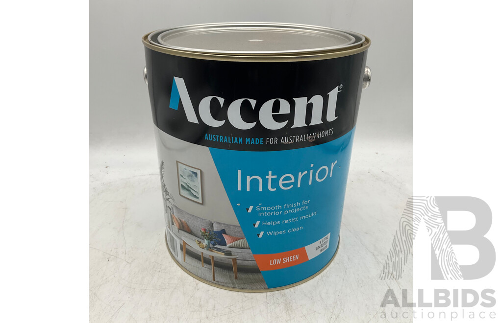 ACCENT Interior Low Sheen White 4L