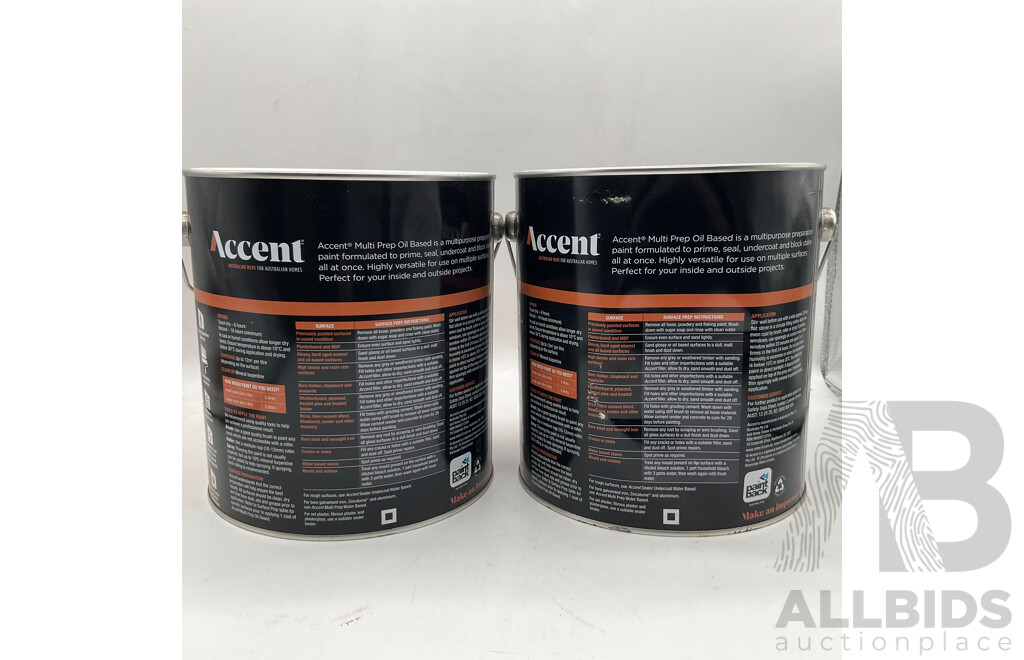 ACCENT Multi Prep Oil Based 4L - Lot of 2