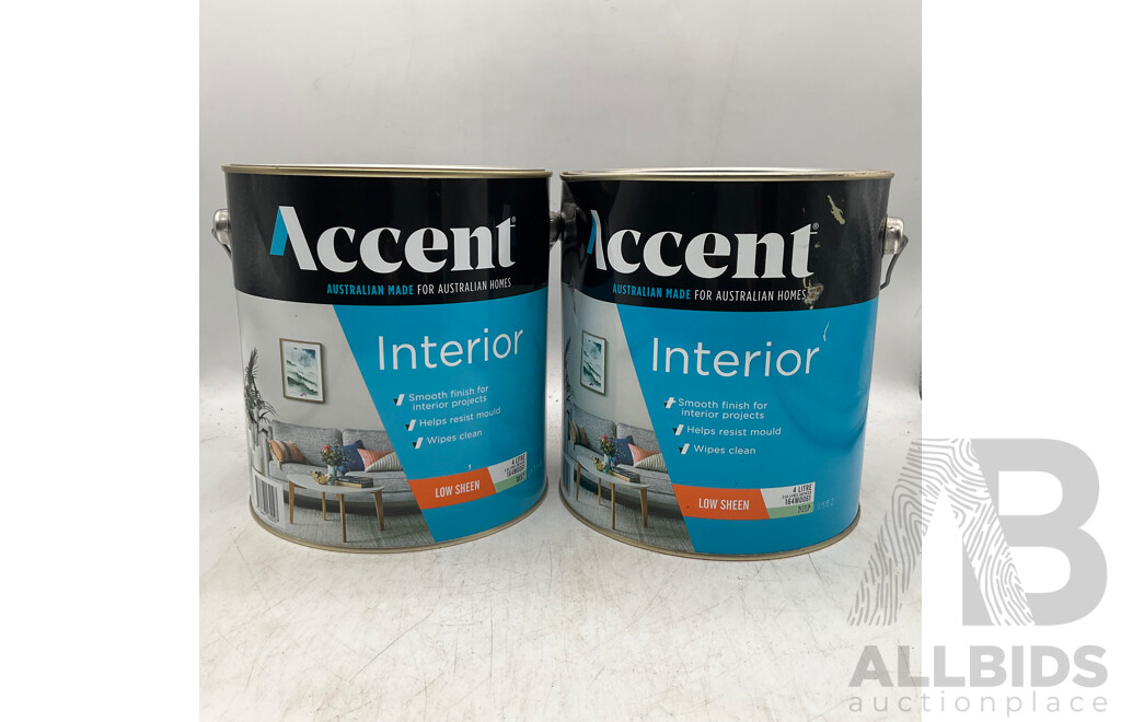 ACCENT Interior  Low Sheen Deep 4L - Lot of 2