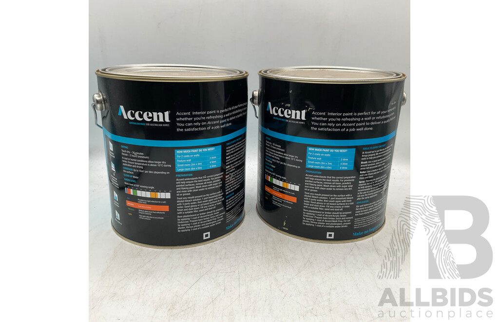 ACCENT Interior  Low Sheen Deep 4L - Lot of 2