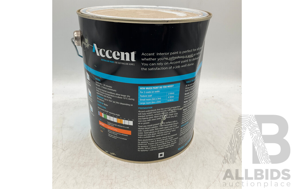 ACCENT Interior Low Sheen Extra Bright 4L