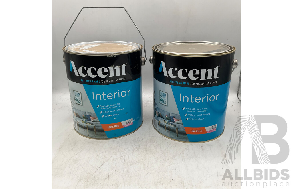 ACCENT Interior Low Sheen Extra Bright 4L - Lot of 2