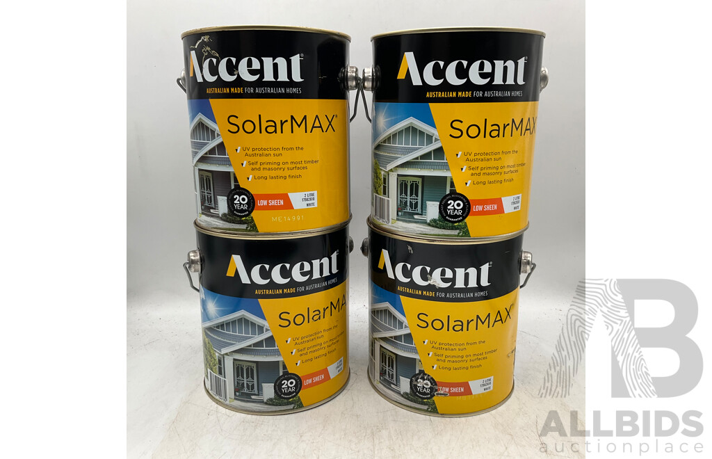 ACCENT SolarMAX Low Sheen White 2L - Lot of 4