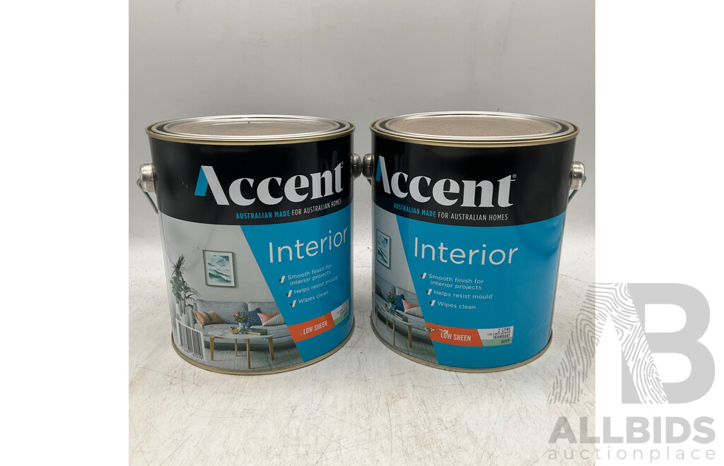 ACCENT Interior Low Sheen Deep 2L - Lot of 2