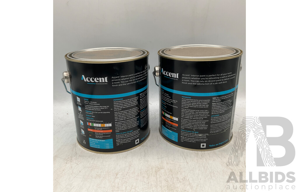 ACCENT Interior Low Sheen Deep 2L - Lot of 2