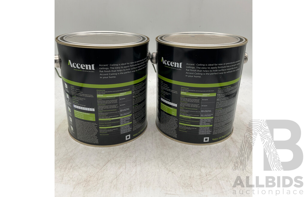 ACCENT Ceiling Flat 2L White - Lot of 2