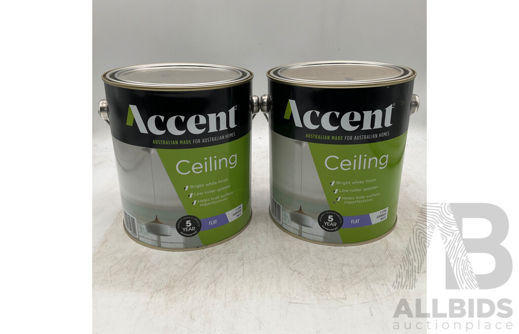 ACCENT Ceiling Flat 2L White - Lot of 2