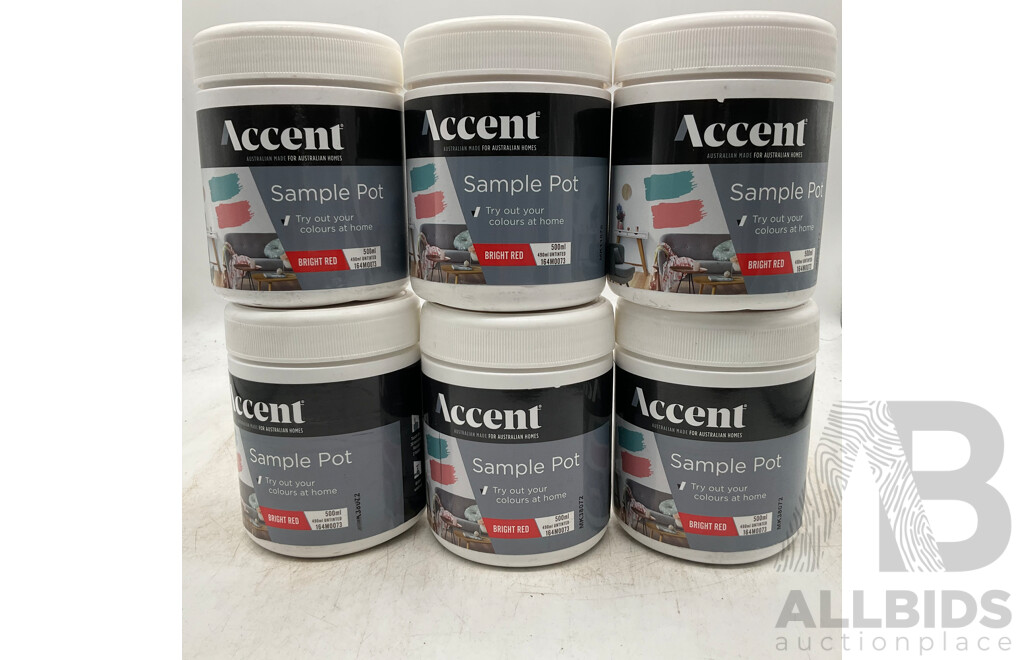 ACCENT Simple Pot Bright Red 500ml  - Lot of 6