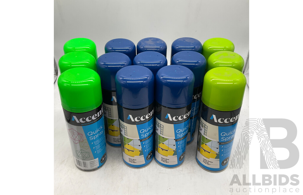 ACCENT Quick Spary Green Neon Matt/Dark Blue Gloss /Light Green Gloss - Lot of 14