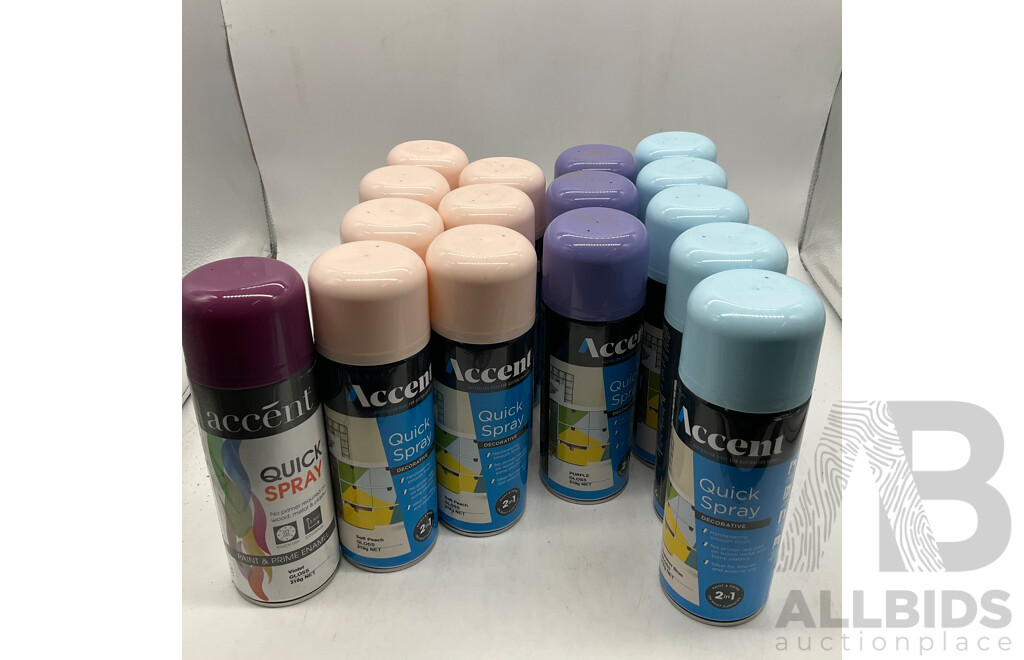 ACCENT Quick Spray Soft Peach Gloss/Summer Blue Gloss/Purple Gloss/Violet Gloss - Lot of 16