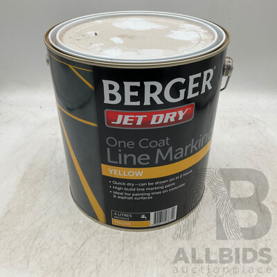 BERGER One Coat Line Marking Yellow 4L